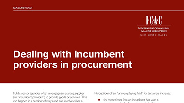 Cover of Dealing with incumbent providers in procurment pdf