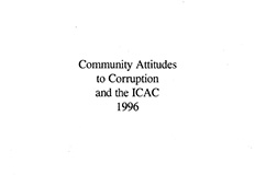 Community attitudes to corruption and the ICAC - 1996 cover