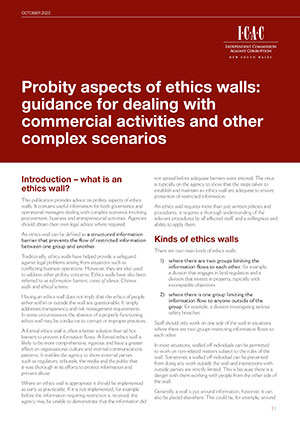 Full first page of the Ethics Walls publication
