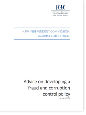 Advice on developing a fraud and corruption control policy cover large portrait