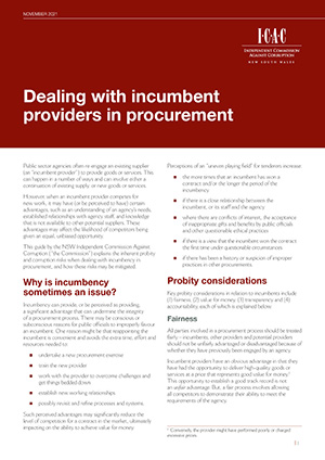 Dealing with incumbent providers in procurement cover. 