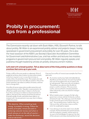 Probity in procurement document cover