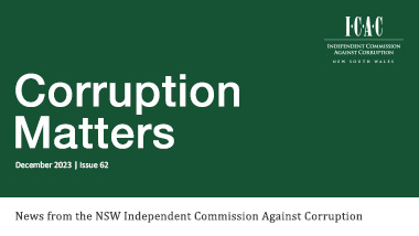Corruption Matters - issue 62 white text on green background